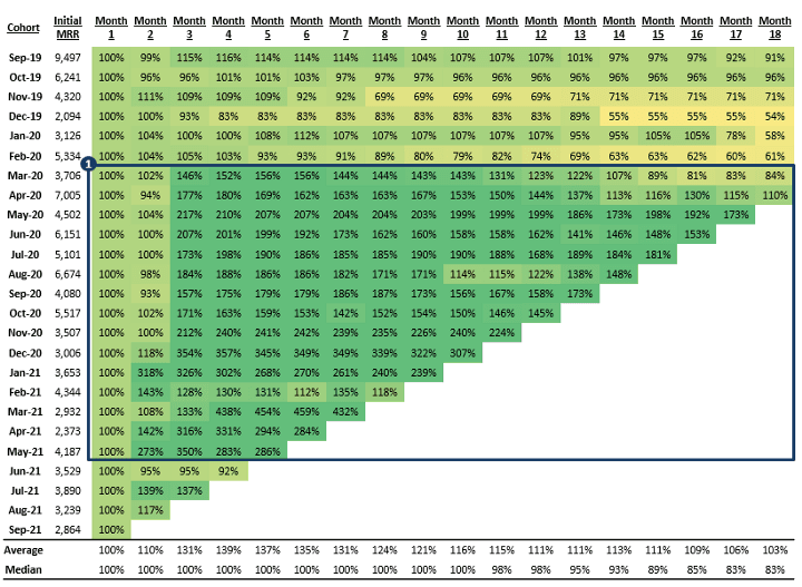 Cohort analysis info table